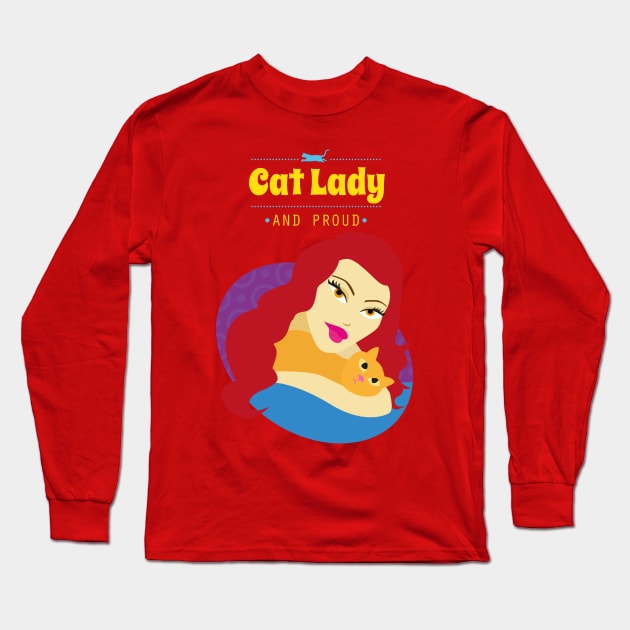 Cat Lady and Proudy Long Sleeve T-Shirt by Bleckim